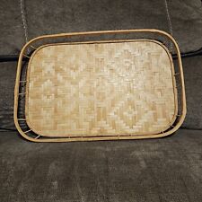 Vintage bamboo wood serving tray picture