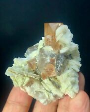 Lovely honey colour topaz crystal with quartz and mica from skardo Pakistan_93GM picture