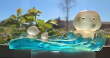 *Vintage LUCITE Jellyfish Family, floating In The Ocean* Awesome Piece picture