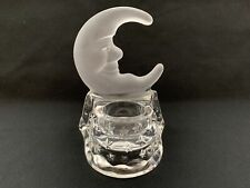 PARTYLITE CRESCENT MOON FROSTED GLASS TEALIGHT HOLDER P0346 RETIRED picture