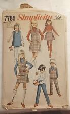 Simplicity 7785 Vintage 1968 Pattern To Make Childs Clothes Jumper FF Not Used picture