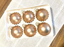 Vintage Rose Gold Satin Christmas by Krebs Christmas Ornaments |Gold K Crown | 6 picture