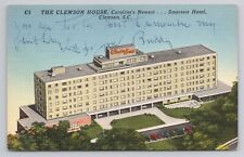 The Clemson House Carolina's Newest Hotel Clemson SC Linen Postcard No 4201 picture