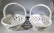 Lovely White Ceramic Baskets made in Mexico - Fun to Decorate picture