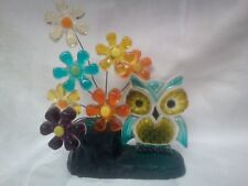 Vintage Lucite Acrylic Flowers and Owl Figurine picture