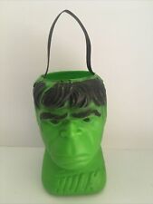 Vtg 1979 Hulk Halloween Trick or Treat Candy Bucket Pail Renzi Marvel Blow Mold picture