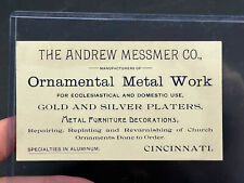 Antique 1910's Andrew Messmer Metal Work Business Card Cincinnati OH  picture