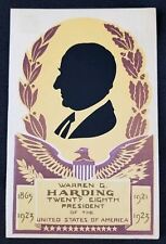 Vtg Warren G. Harding President Limited Edition Handmade Serigraph Postcard picture