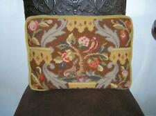 Vintage Custom Handmade Gothic Medevil Needlepoint Boxed Pillow Gorgeous picture