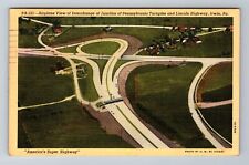 Irwin PA- Pennsylvania, Aerial Interchange At Junction, Vintage c1942 Postcard picture
