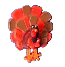 VERY RARE Hallmark PIN Thanksgiving Vintage 3D TURKEY 1974 Holiday Brooch  picture