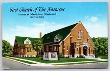 Dayton Ohio~First Church Of The Nazarene est 1948~Hoover @ Leland Aves~Vtg PC picture