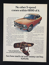 1973 Toyota Corolla 1600 5-Speed  vintage print ad ready to frame and display picture