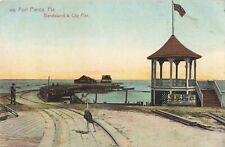 Bandstand & City Pier Fort Pierce Florida Two Old Cronies Poster c1910 Postcard picture