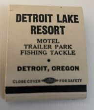 Vtg 1950’s Matchbook Detroit Lake Resort Detroit, Oregon Fishing Full Unstruck picture