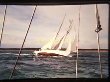 PZ12 Vintage 35MM SLIDE Photo SAILBOAT WITH SAILS FULL, AT 45 DEGREE ANGLE picture