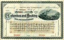 Columbus and Hocking Coal and Iron Co. - Specimen Stock Certificate - Specimen S picture
