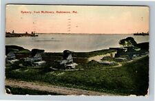 Baltimore MD-Maryland, Battery, Fort McHenry, c1915 Vintage Souvenir Postcard picture
