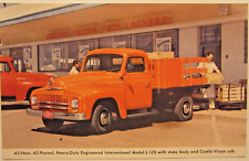 1950 to 1952 INTERNATIONAL L-120 Stake Body Truck, color dealer postcard. picture