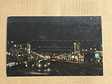 Postcard Winnipeg Manitoba Canada Portage Avenue Street View Night Lights picture