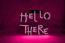 Amy Hello There Pink Acrylic Neon Light Sign 24