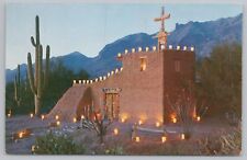 Tucson Arizona~Mission In The Sun~Santa Catalina Mountains~PM 1959~Vintage PC picture