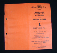 Seaboard Coast Line Railroad Raleigh Division Time Table 1 April 30, 1973 picture