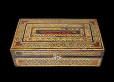 An Old Damascus Mosaic Tissue Box, Vintage 1940-1960 Great Inlay Marquetry picture