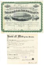 Issue to & Signed by George W. Vanderbilt II on Pittsburgh & Lake Erie Railroad  picture