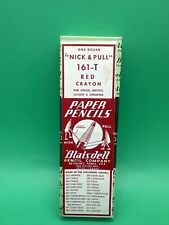 BLAISDELL 12pc NOS Vintage Pencil Paper Peel Wax 161-T Red Crayon Factory Sealed picture