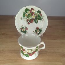 Hammersley China England Tea Cup & Saucer Strawberry Ripe Gold Trim Gilt VTG picture