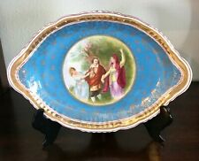 VICTORIA AUSTRIA ANTIQUE VERY OLD PLATTER PLATE OVAL VIBRANT COLORS picture