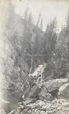 Fallen Trees Rushing Water Through Hills & River Rocks Antique RPPC Photo picture