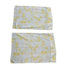Vintage Pequot Standard Pillow Cases Set of 2 Floral Yellow Daffodils Daisies picture