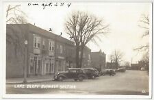 1940's Lake Bluff, Illinois - REAL PHOTO Business Section & Old Autos - Postcard picture