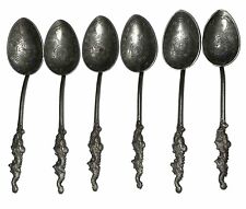 Set Of 6 Early 20th Century Souvenir Dessert  Spoons From Nagasaki Hallmarked picture