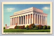 c1932 Linen Postcard Washington DC Lincoln Memorial picture