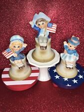 Vtg Price Imports Colonial Boy & Girls Sitting On Liberty Bells Japan July 4th picture