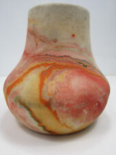 Vintage Nemadji Native Clay Pottery Elegant Vase Modern Folk Art Pristine 4.75