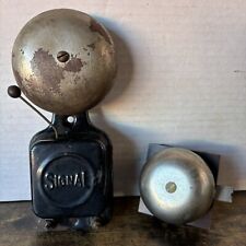 2 Vintage Bells - Signal & RBM Firehouse & Schoolhouse Alarm Bells First Of Kind picture