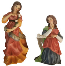 VTG Grandeur Noel Nativity Angels Hand Painted Porcelain Angel Figurines picture
