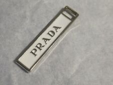 PRADA ZIP PULL   46mmx10mm SILVER tone WHITE ,   THIS IS FOR 1 picture