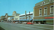 1950s KANSAS CITY KANSAS MINNESOTA AVE STREET VIEW STORES OLD CAR POSTCARD P1161 picture