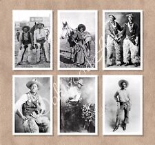 6 Black Cowboys / Cowgirl Postcards Set, RPPC Reproductions of Vintage Photos picture