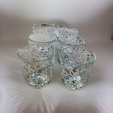Vintage Cocktail Celtic Pattern Embossed Old Fashioned Whiskey Drinking Glass  picture