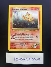 Pokemon Card Blaine Moltres 1/132 English Gym Heroes Holo Exc Condition picture