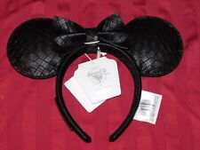Disney Parks 2024 Loungefly Black Woven Bow Minnie Mickey Mouse Ear Headband New picture