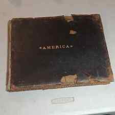 vtg 1894 America leather bound illstrated large book picture