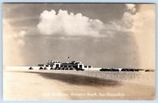 1960 RPPC HAMPTON BEACH NH STATE BATH HOUSE BUILDING OLD CARS PARKING LOT picture