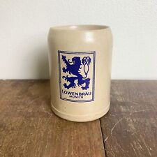 Vintage Hand crafted Lowenbrau Munich Gray .5 Liter Stoneware German Beer Mug picture